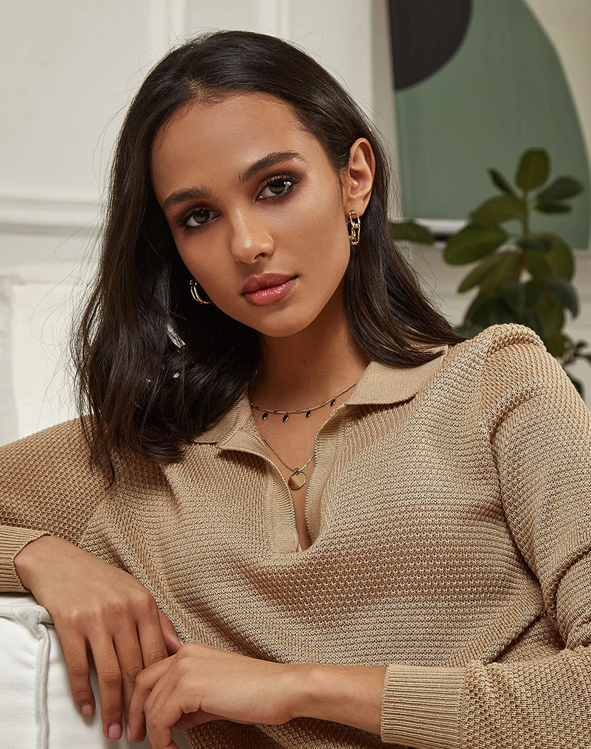 A woman with tan complexion and dark brown hair- Lip Lift in Fairfax, VA